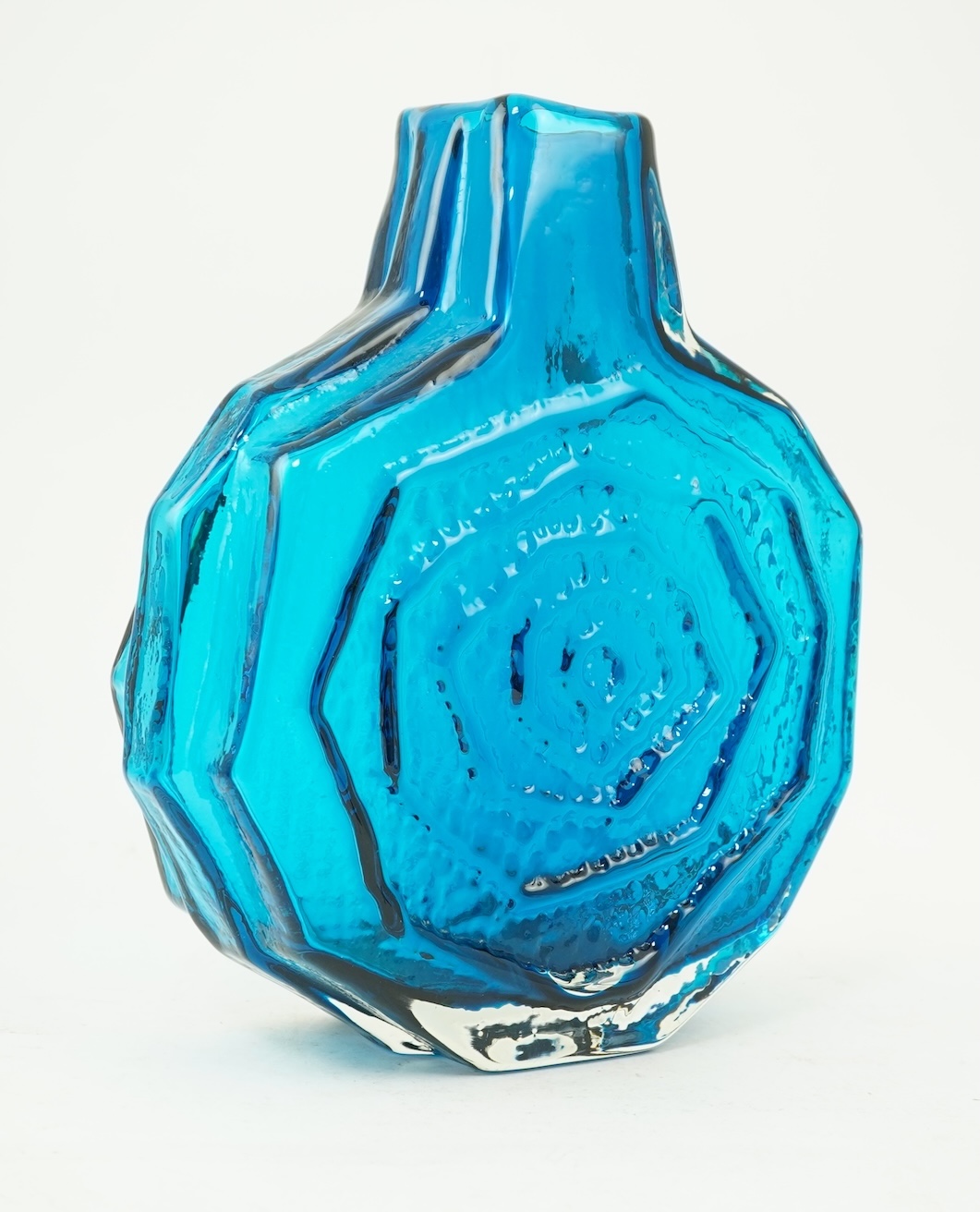 Whitefriars: A Textured range 'Banjo' vase designed by Geoffrey Baxter